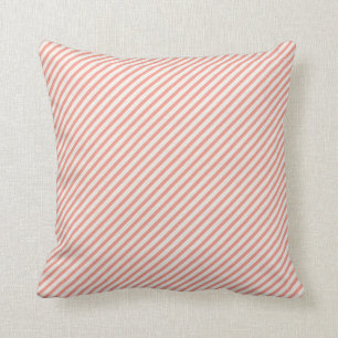 Coussin Diagonale rose et rayures de crème
