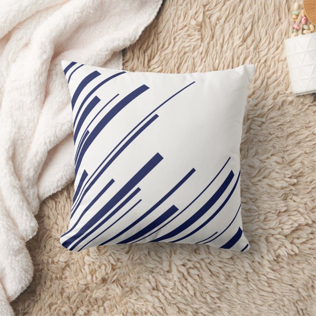 Coussin Diagonales en bleu et blanc (Couverture)