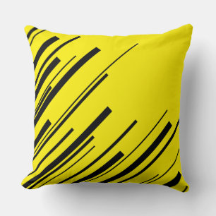 Coussin Diagonales en jaune et noir