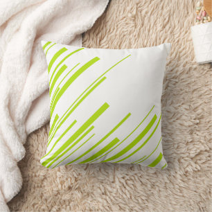 Coussin Diagonales - Lime vert et blanc
