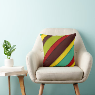 Coussin Diagonales multicolores