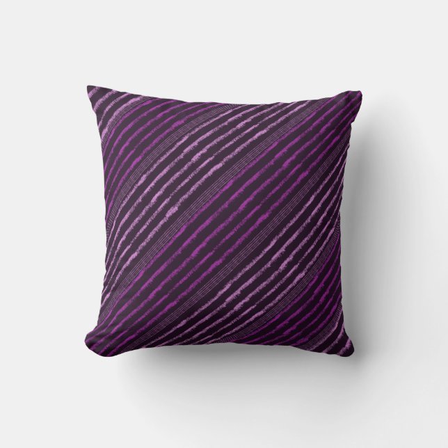Coussin Diagonales violettes Lancer l'oreiller (Recto)