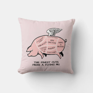 Coussin Diagramme de porc volant