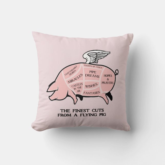 Coussin Diagramme de porc volant (Recto)