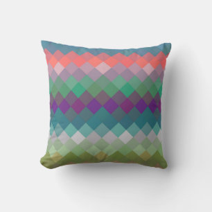 Coussin Diamant de mosaïque coloré Motif géométrique #2