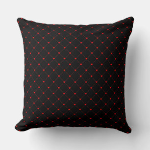 Coussin Diamant Formé Rouge Coeur & Ligne Art