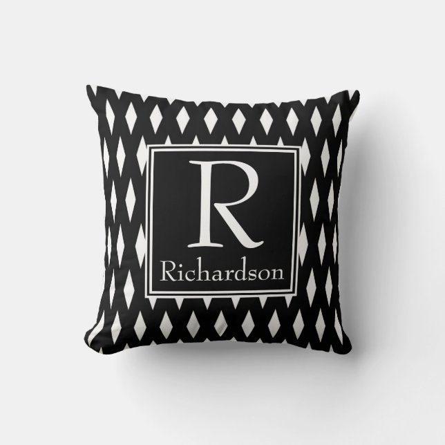 Coussin Diamant noir Monogramme (Recto)