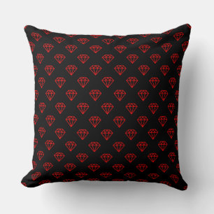 Coussin Diamant - Rouge sur Noir
