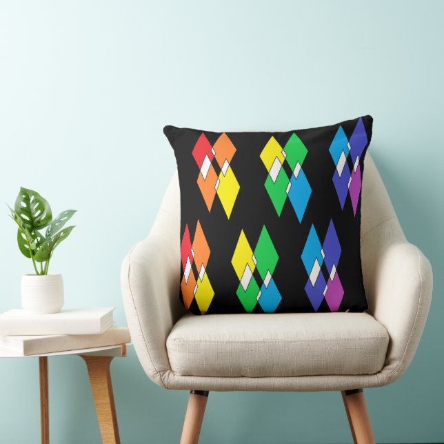 Coussin Diamants arc-en-ciel (Chaise)