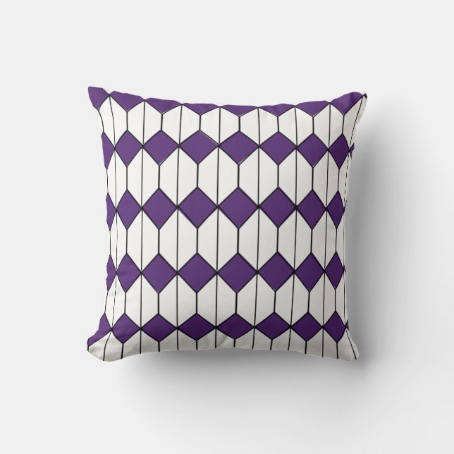 Coussin Diamants Art déco et hexagones (Recto)