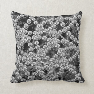 Coussin Diamants Bijoux Décor Marbre gris argenté Noir VIP
