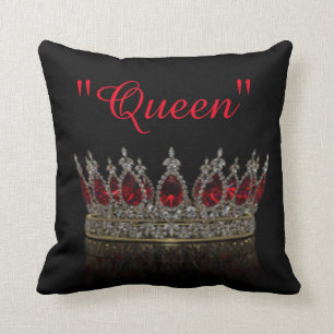 Coussin Diamants blancs Couronne rouge des rubis