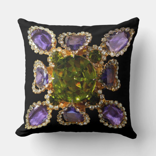 Coussin Diamants d'améthyste violet Emeralds bijoux (Recto)