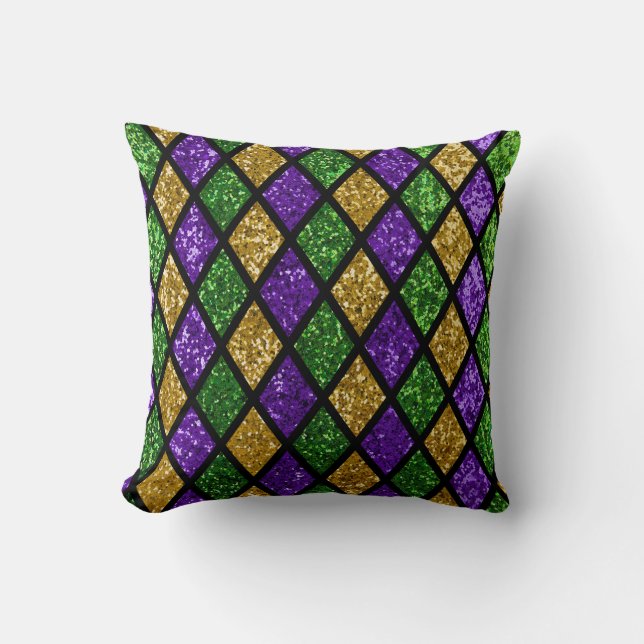 Coussin Diamants de paillettes scintillants, arrière - pla (Recto)