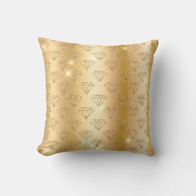Coussin Diamants de Parties scintillant de glam or et huil (Recto)