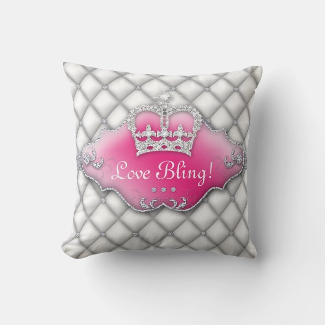 Coussin Diamants de princesse Crown Pillow Tufted Satin (Recto)