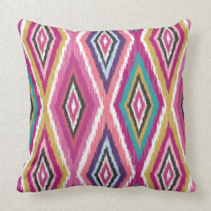 Coussin Diamants d'Ikat de bruit de couleur