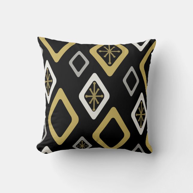 Coussin Diamants du milieu du siècle Or noir (Recto)