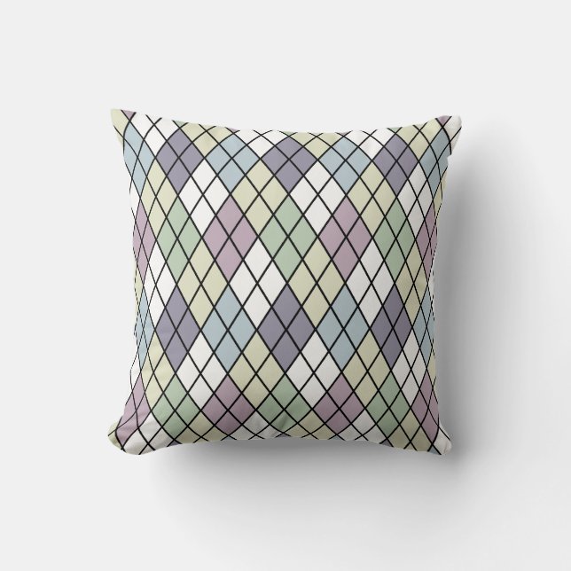 Coussin Diamants en pastel à motifs de losanges (Recto)