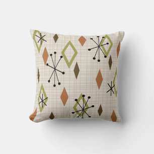 Coussin Diamants Mid Century Modern Nature Tons de Terre