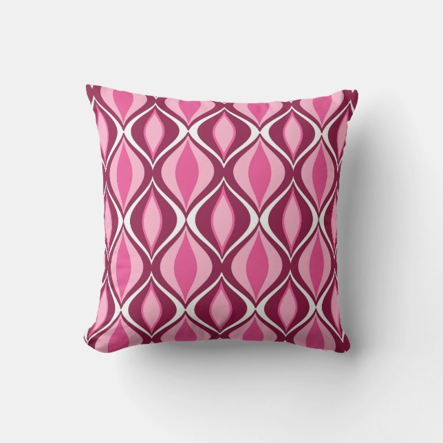 Coussin Diamants modernes du milieu du siècle, Bourgogne e (Recto)
