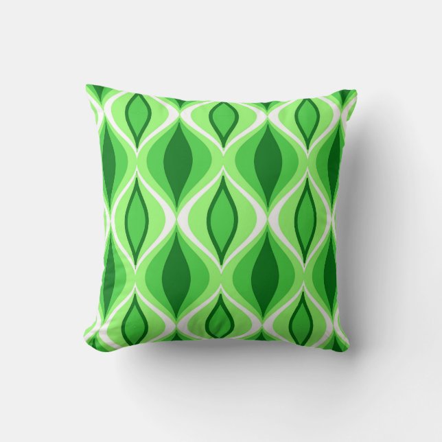 Coussin Diamants modernes du milieu du siècle, vert émerau (Recto)