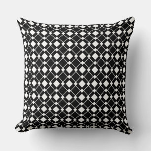 Coussin Diamants Noir et Blanc - Motif Losange
