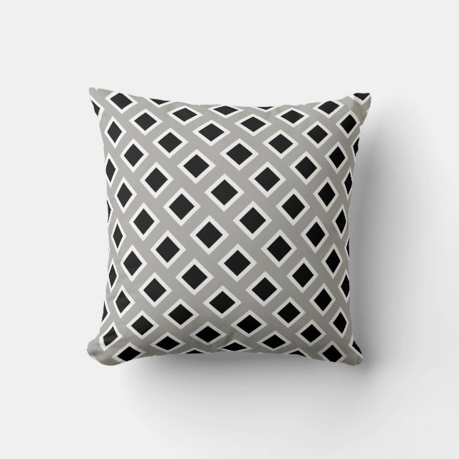 Coussin Diamants noirs et blancs (Recto)