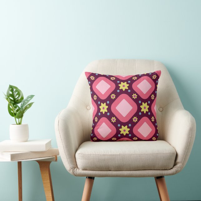 Coussin Diamants roses et jaunes (Chaise)