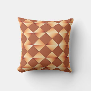 Coussin Diamants satinés du milieu du siècle - cuivre et b