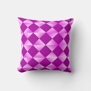 Coussin Diamants satinés du milieu du siècle - violet et v