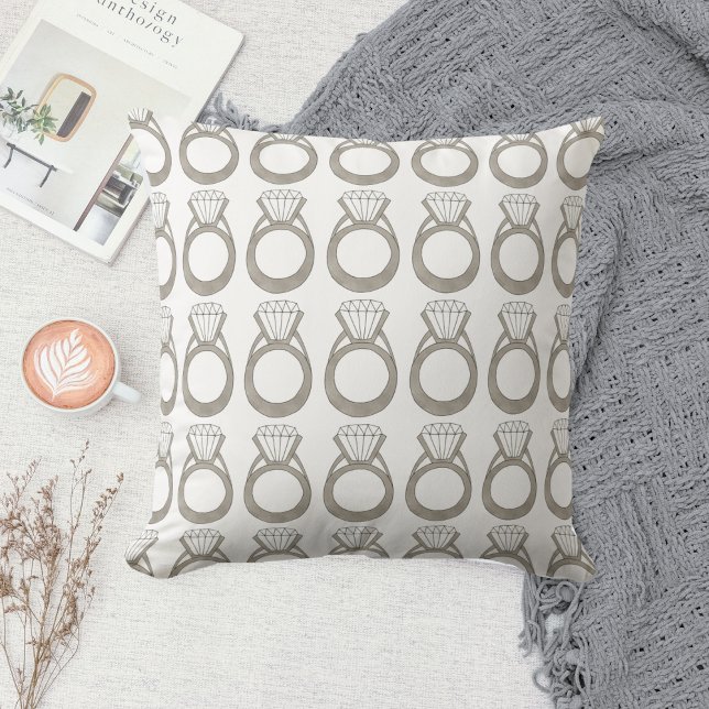 Coussin Diamond Fiançailles anneau Mariage personnalisé ca (Diamond Ring Pillow)