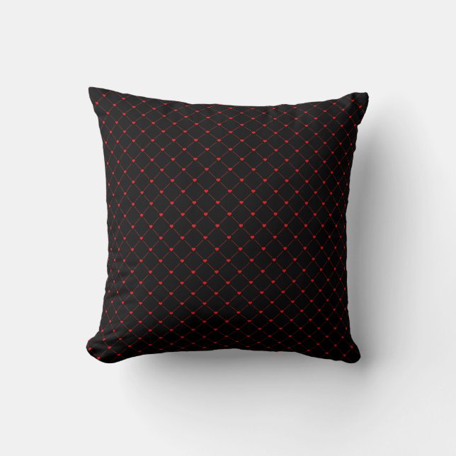 Coussin Diamond Shaped Red Heart & Line Art (Recto)