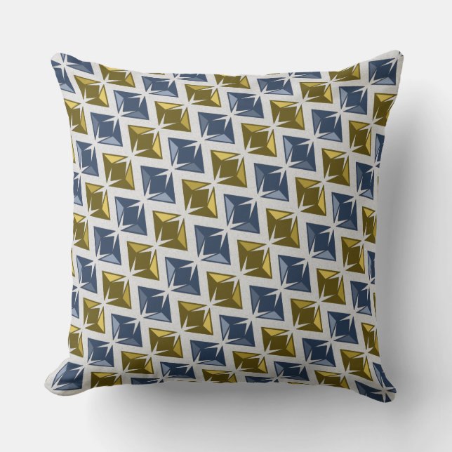 Coussin DIAMONDES bleu doré (Recto)