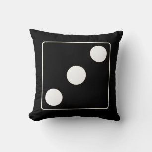 Coussin DICE numéros de pips blanc 3 + votre backgr.
