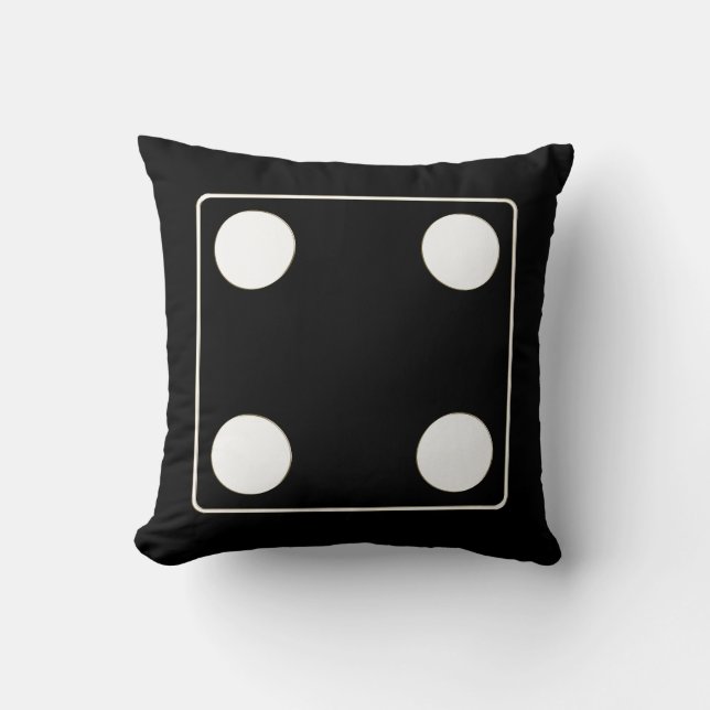 Coussin DICE numéros de pips blanc 4 + votre backgr. (Recto)