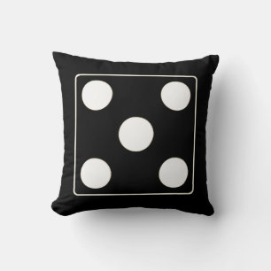 Coussin DICE numéros de pips blanc 5 + votre backgr.