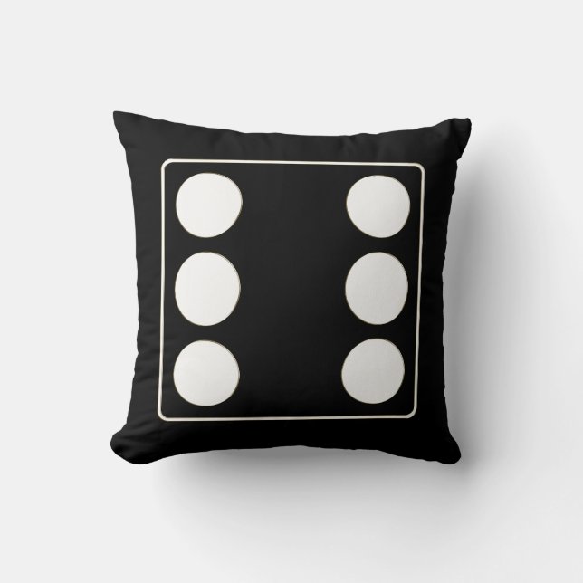 Coussin DICE numéros de pips blanc 6 + votre backgr. (Recto)