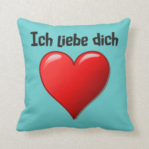 Coussin Dich de liebe d'Ich - je t'aime en allemand