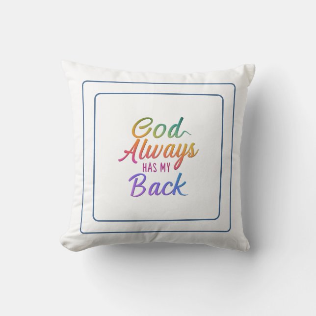 Coussin Dieu a toujours mon dos : faire confiance au plan  (Recto)