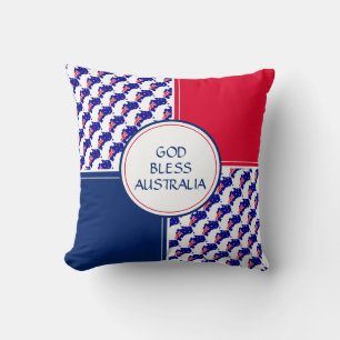 Coussin DIEU BÉNISSE AUSTRALIE Drapeau patriotique austral