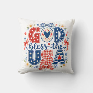 Coussin Dieu bénisse les États-Unis