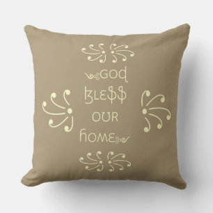 Coussin Dieu bénisse notre maison