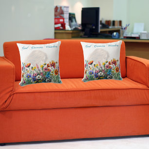 Coussin Dieu crée des merveilles - Jetez l'oreiller (16" x