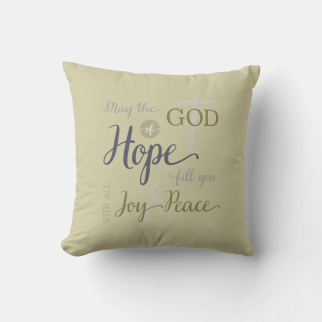 Coussin Dieu de l'Espoir Vous Remplir de joie et de paix (Recto)
