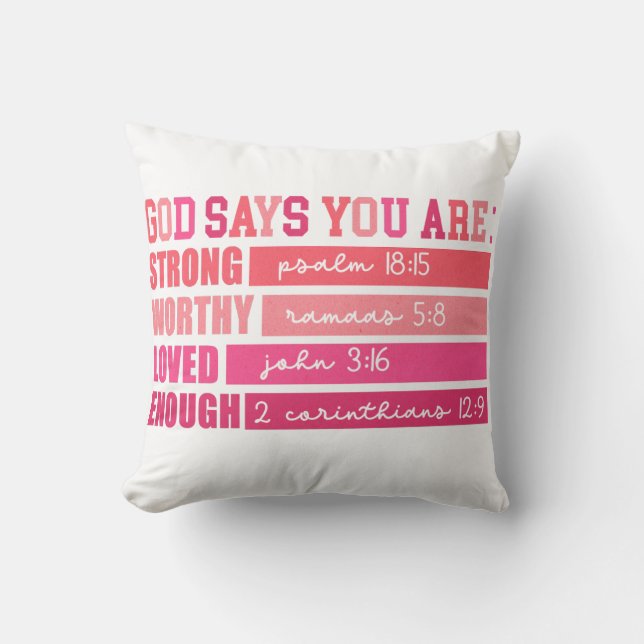 Coussin Dieu dit : (Recto)