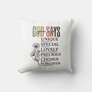 Coussin Dieu dit que vous êtes fleur de foi conception de