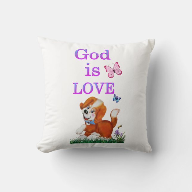 Coussin Dieu est amour (Recto)
