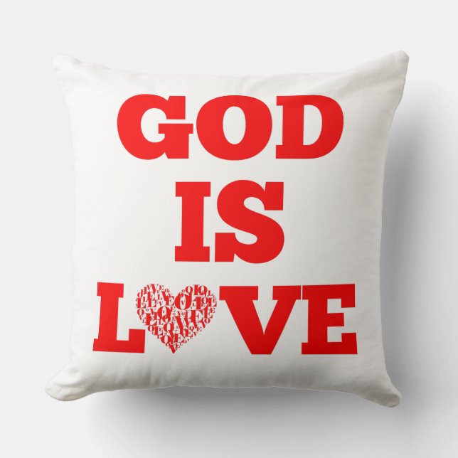 Coussin Dieu est amour Citation de la Bible (Recto)