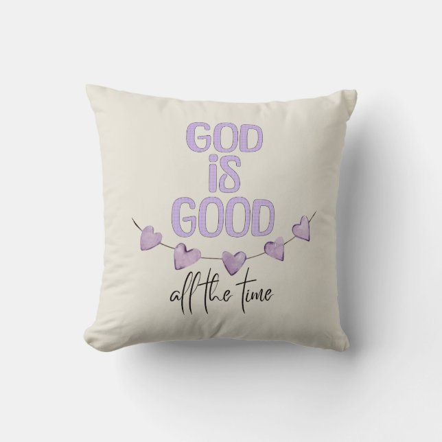 Coussin Dieu est bon tout le temps (Recto)